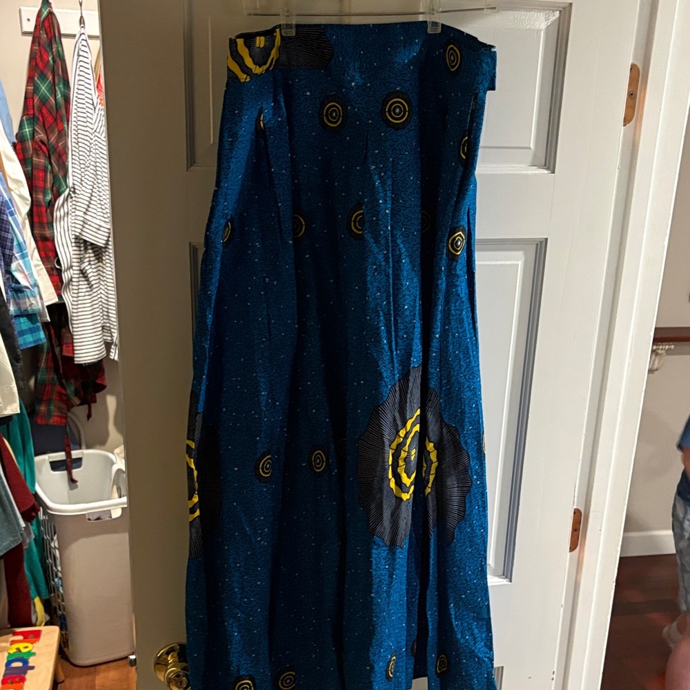 NWT Francis +Benedict Floral Print Maxi Skirt with Yellow Accents